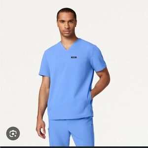 JAANUU Men’s Ceil Blue Medium Scrub Top w/ 3 Pockets